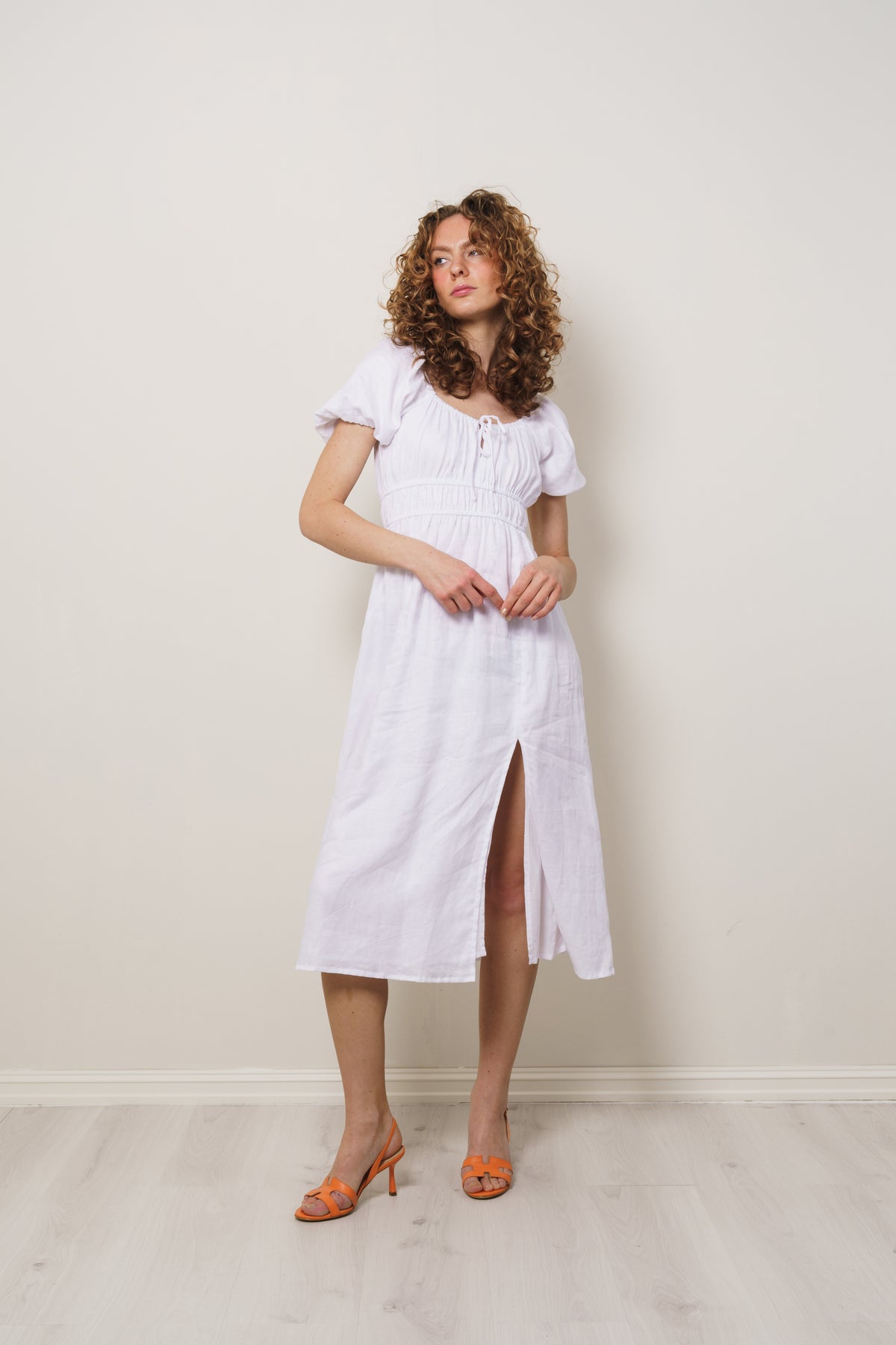 Terina Midi Dress - Mar White