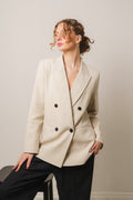 Linen Oversize Blazer - Bone