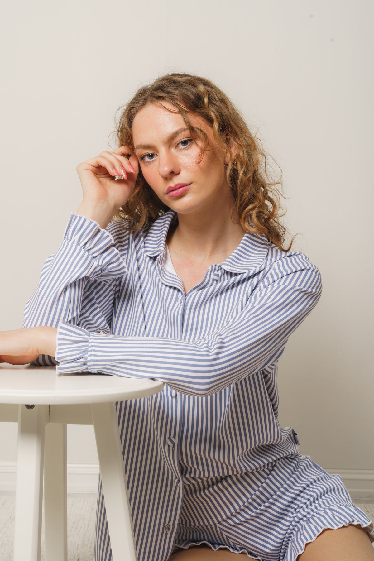Marna Pysj Set - Striped Blue