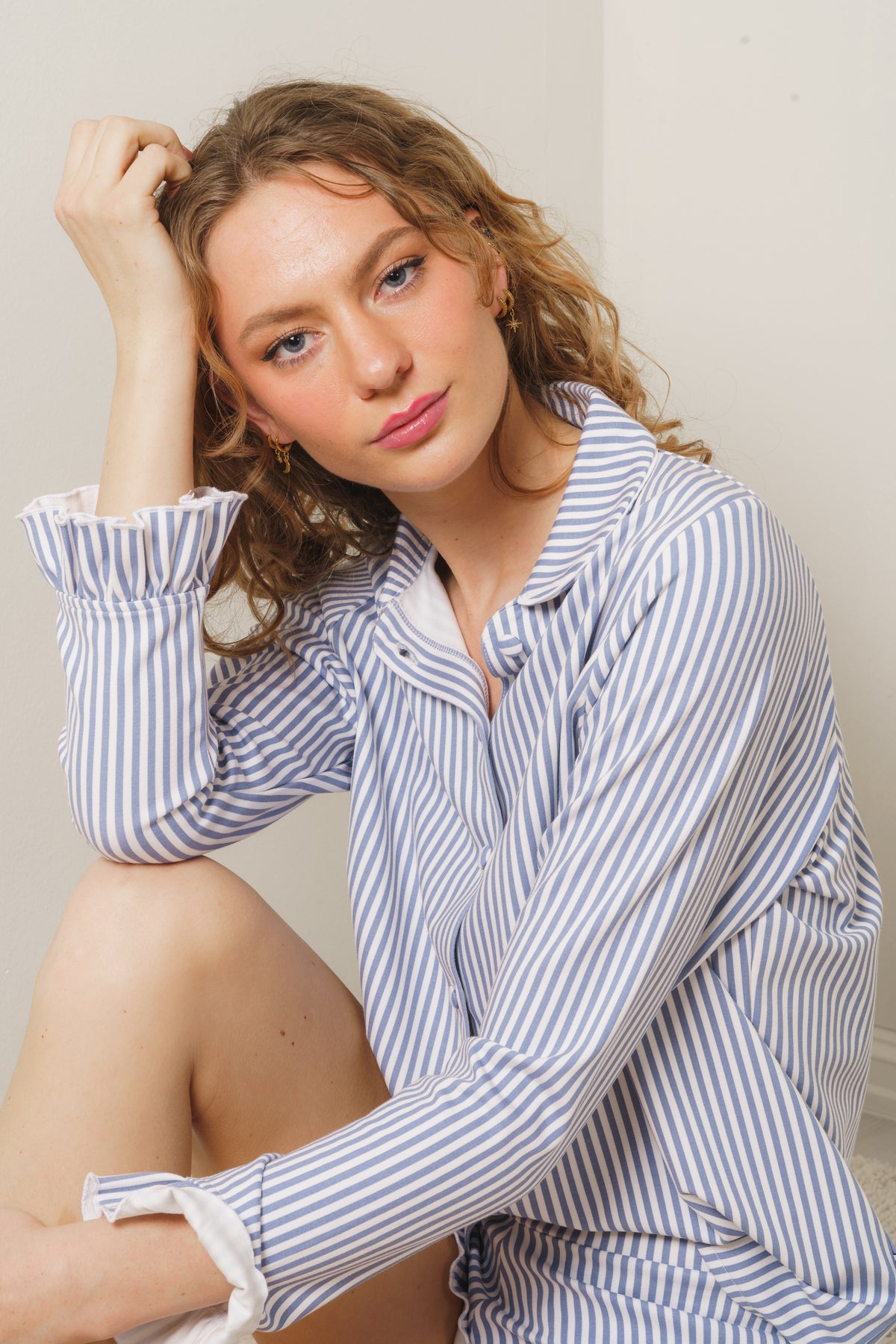 Marna Pysj Set - Striped Blue
