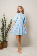 Eli Linen Dress - Ice Blue