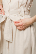 Stella Linen Dress - Beige