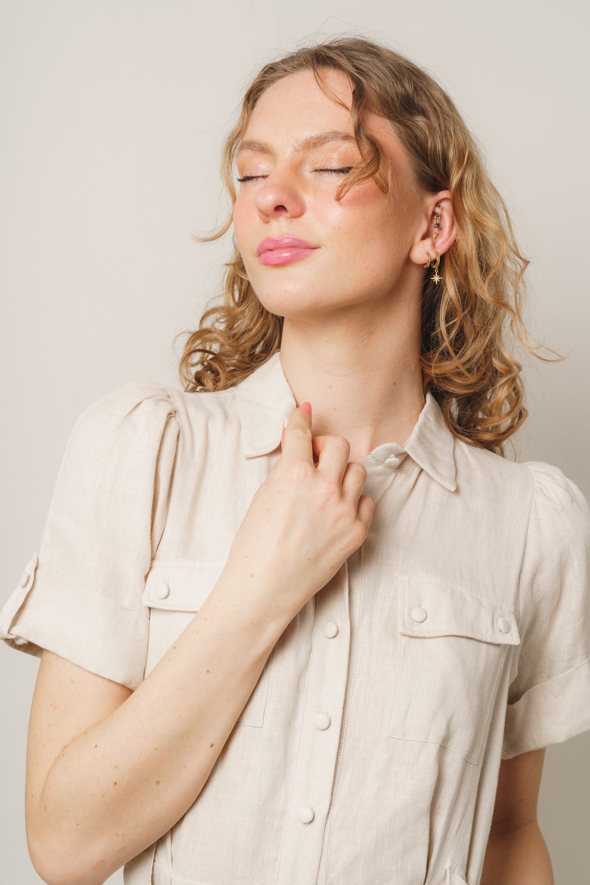 Stella Linen Dress - Beige