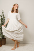 Juana-Ulrikke 2/4 Smock Ankle Dress B - Snow White