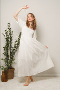 Juana-Ulrikke 2/4 Smock Ankle Dress B - Snow White