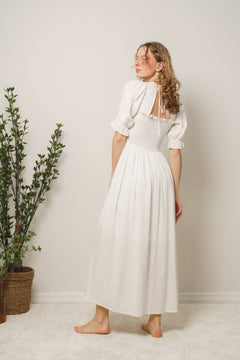 Juana-Ulrikke 2/4 Smock Ankle Dress B - Snow White