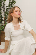 Juana-Ulrikke 2/4 Smock Ankle Dress B - Snow White