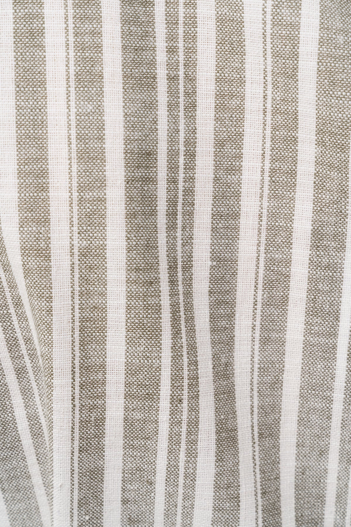 Linen Stripe Dress - Army/White
