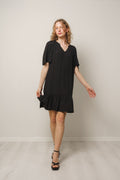 Sunrise Flow Crop Dress - Black