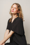 Sunrise Flow Crop Dress - Black