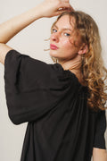 Sunrise Flow Crop Dress - Black
