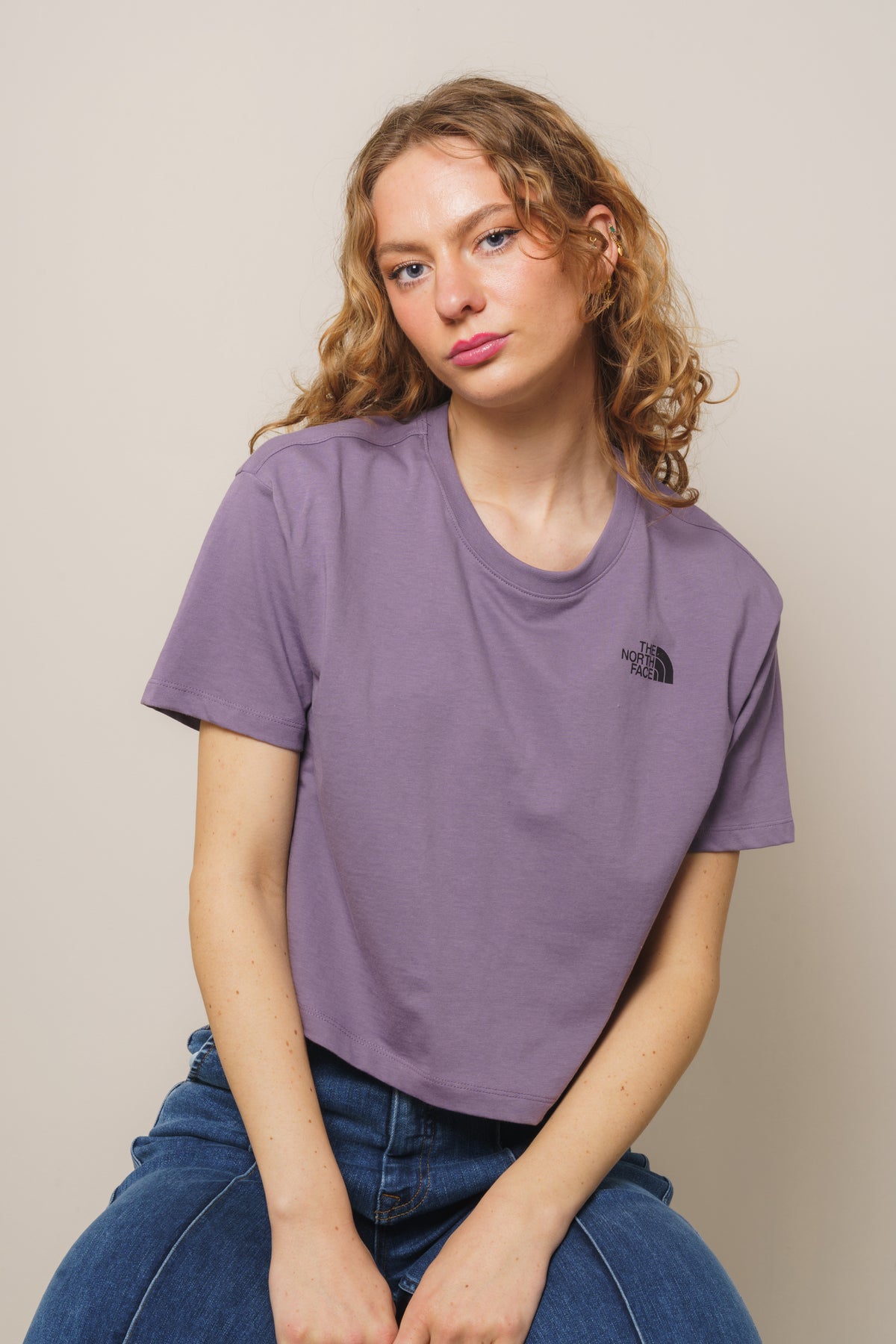 W Cropped Simple Dome Tee - Lunar Slate