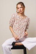 Neomina Rikkelie 2/4 Top Aop - Persimmon Flwr