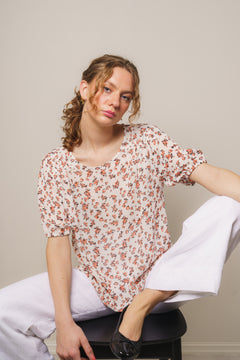 Neomina Rikkelie 2/4 Top Aop - Persimmon Flwr