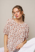 Neomina Rikkelie 2/4 Top Aop - Persimmon Flwr