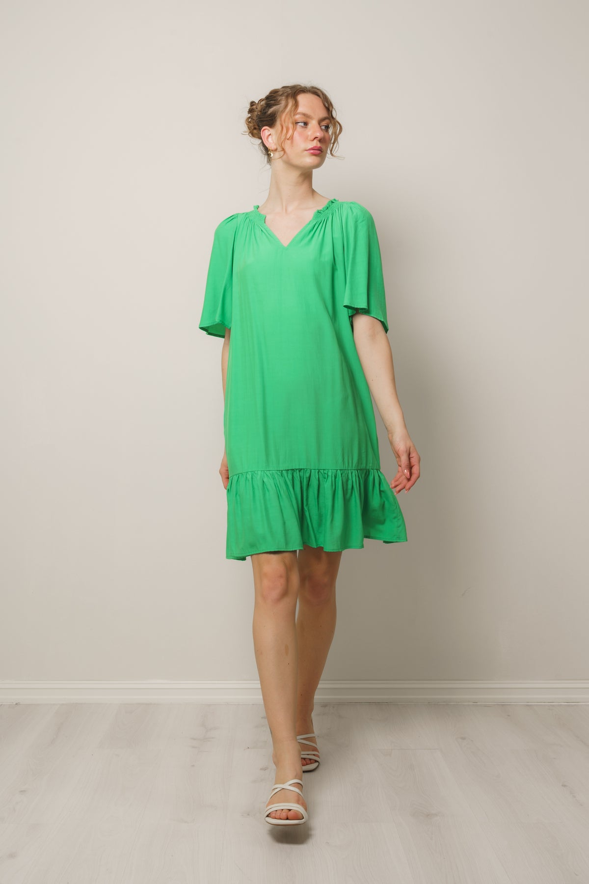 Sunrise Flow Crop Dress - Vibrant Green