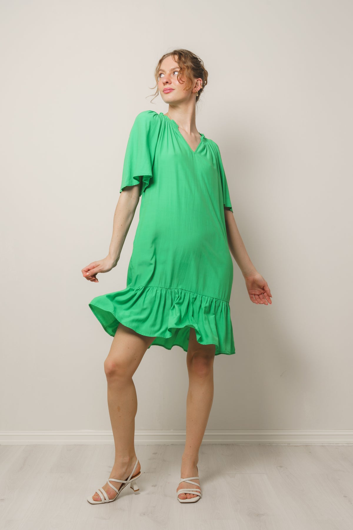 Sunrise Flow Crop Dress - Vibrant Green