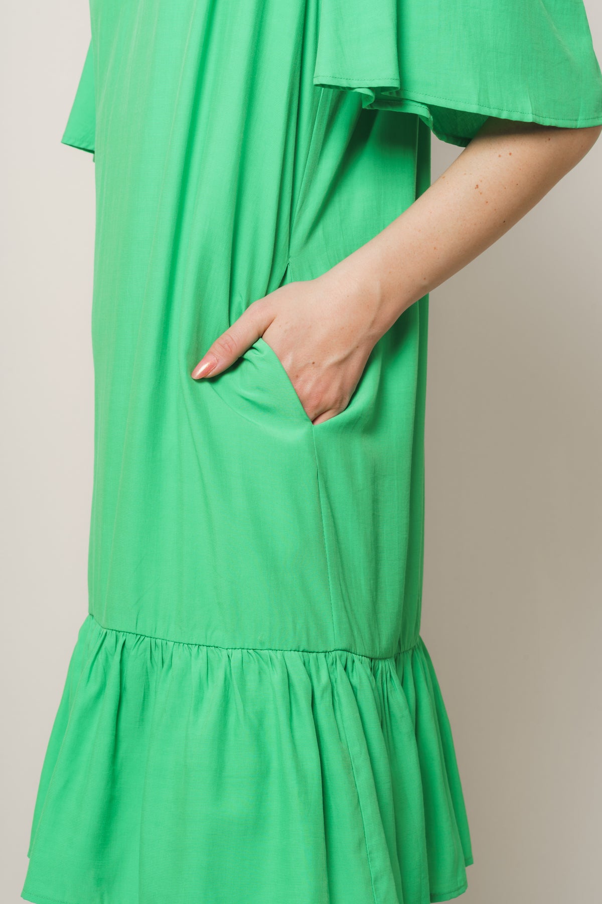 Sunrise Flow Crop Dress - Vibrant Green