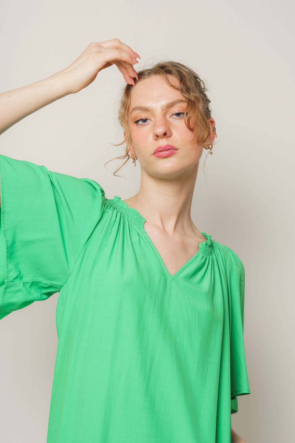 Sunrise Flow Crop Dress - Vibrant Green
