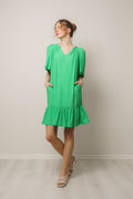 Sunrise Flow Crop Dress - Vibrant Green