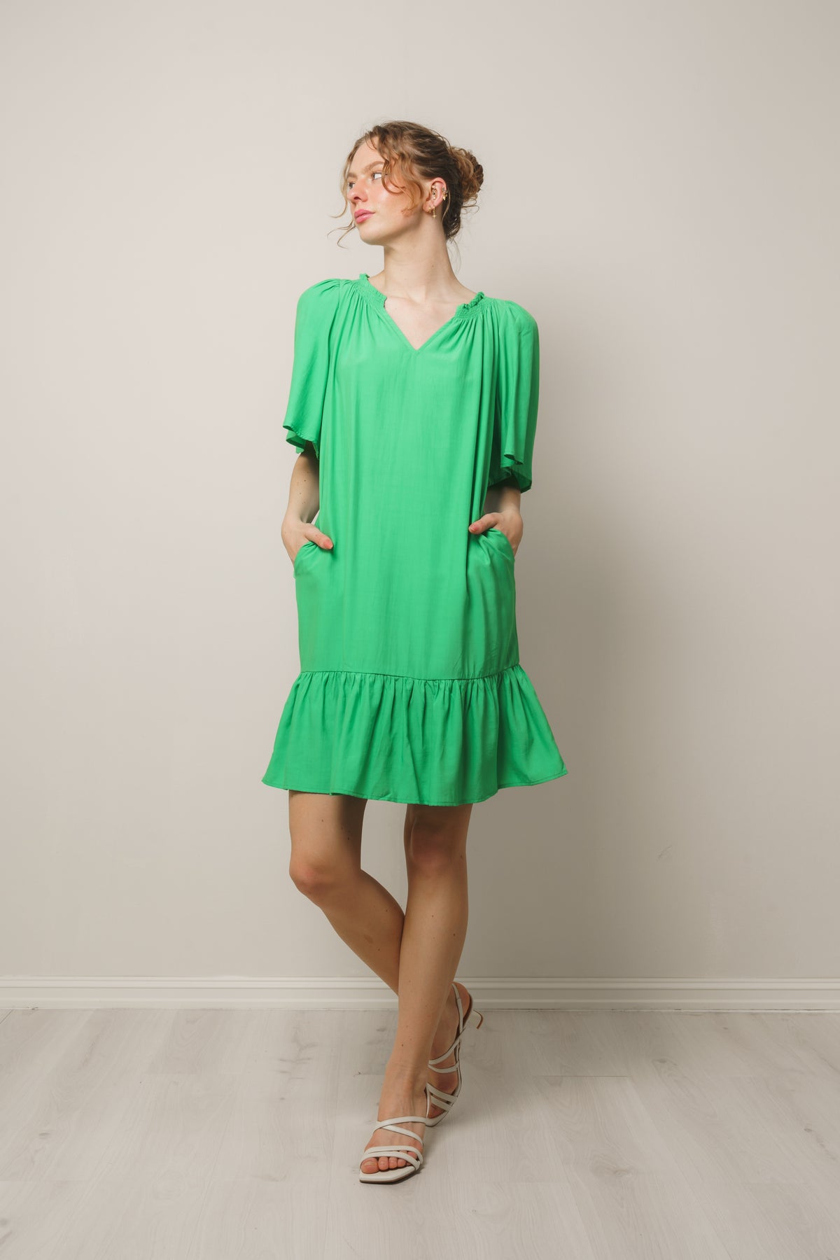 Sunrise Flow Crop Dress - Vibrant Green