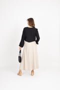 Jovene Ginia Hw Long Skirt - Sand