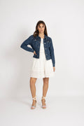 Clair Ls Mid Blue Denim Jacket - Medium Blue Denim