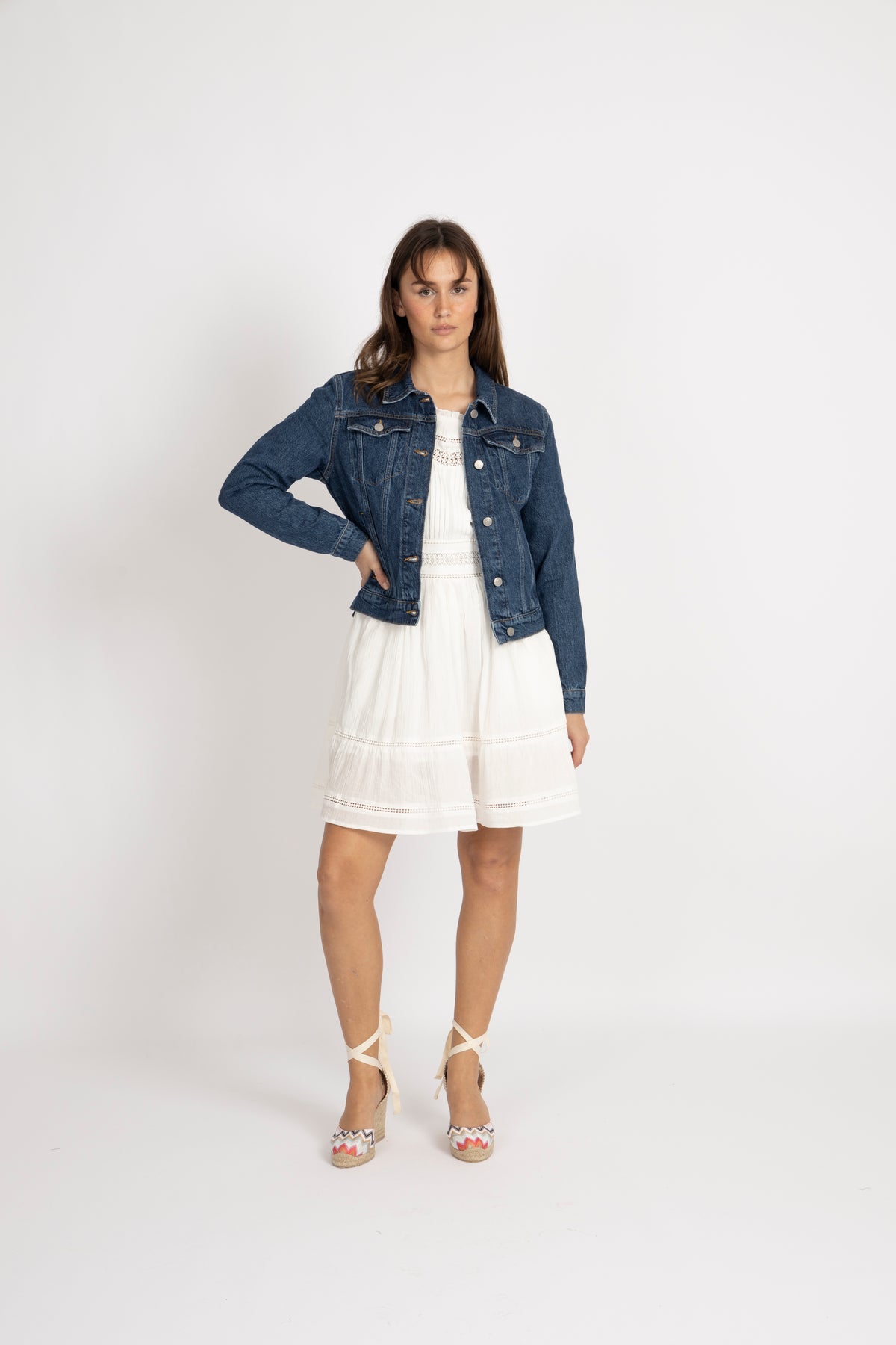 Clair Ls Mid Blue Denim Jacket - Medium Blue Denim