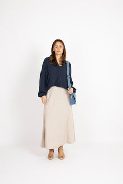 Viva Ls V-Neck Top - Dark Sapphire