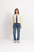 Azelia Padded Linen Jacket - Beige