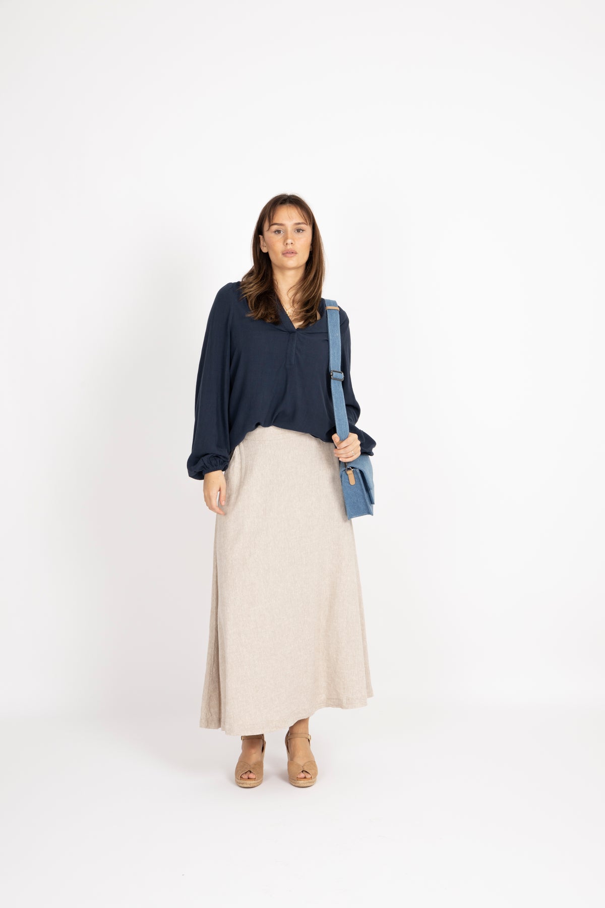 Viva Ls V-Neck Top - Dark Sapphire
