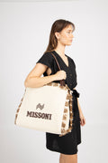 Tote Large - Rafia Nat/Testa Di Moro