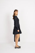 Calli-Sadie Ls Short V-Neck Dress Ff - Dark Sapphire
