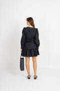 Calli-Sadie Ls Short V-Neck Dress Ff - Dark Sapphire