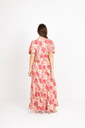 Crepe Satin Rouching Gown - Blushed Blossom
