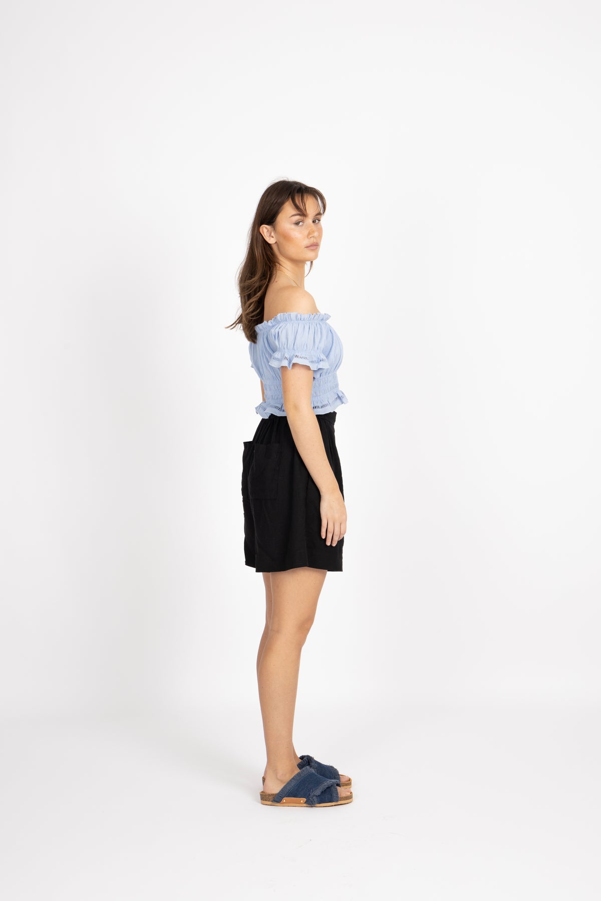 Jovene Ginia Hw Shorts - Black