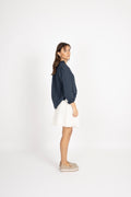 Linen Blouse - Navy