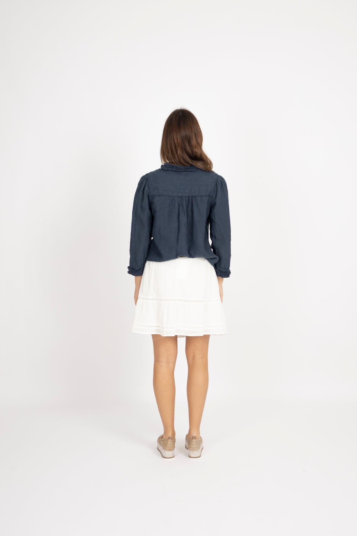 Linen Blouse - Navy