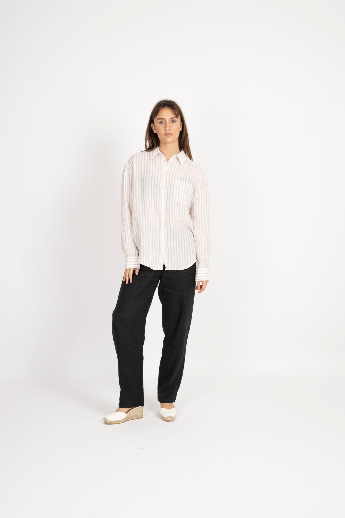 Rel Striped Linen Shirt - Dry Sand