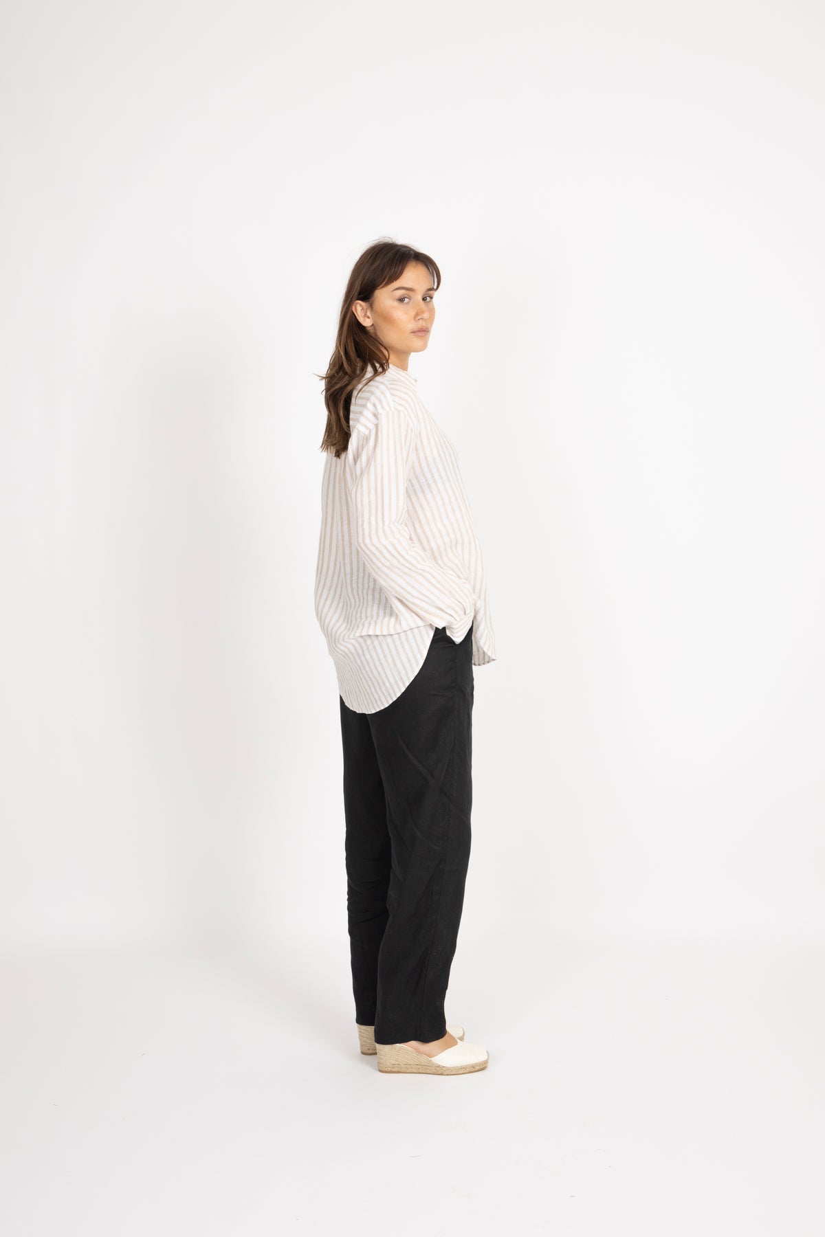 Rel Striped Linen Shirt - Dry Sand