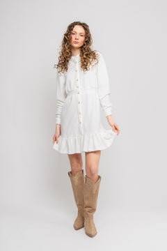 Floriana Shirt Dress - Egret