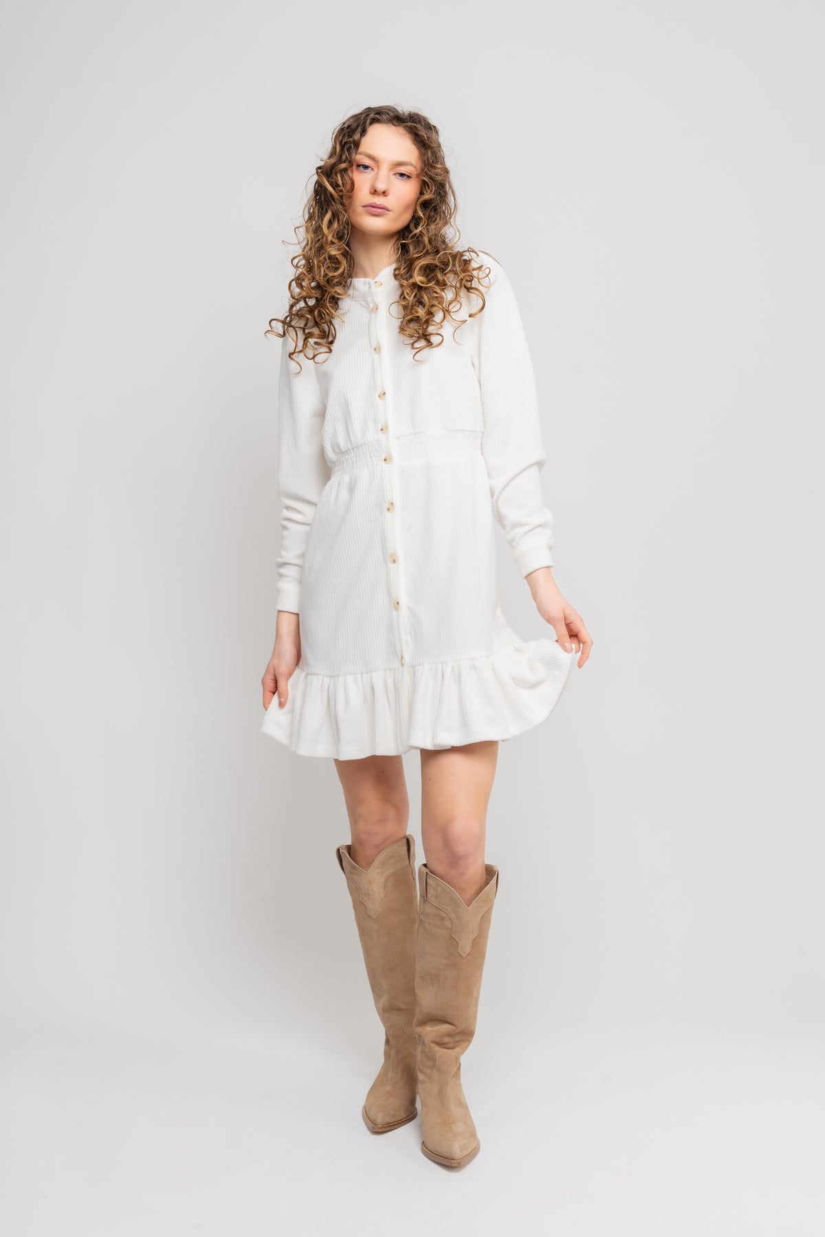 Floriana Shirt Dress - Egret