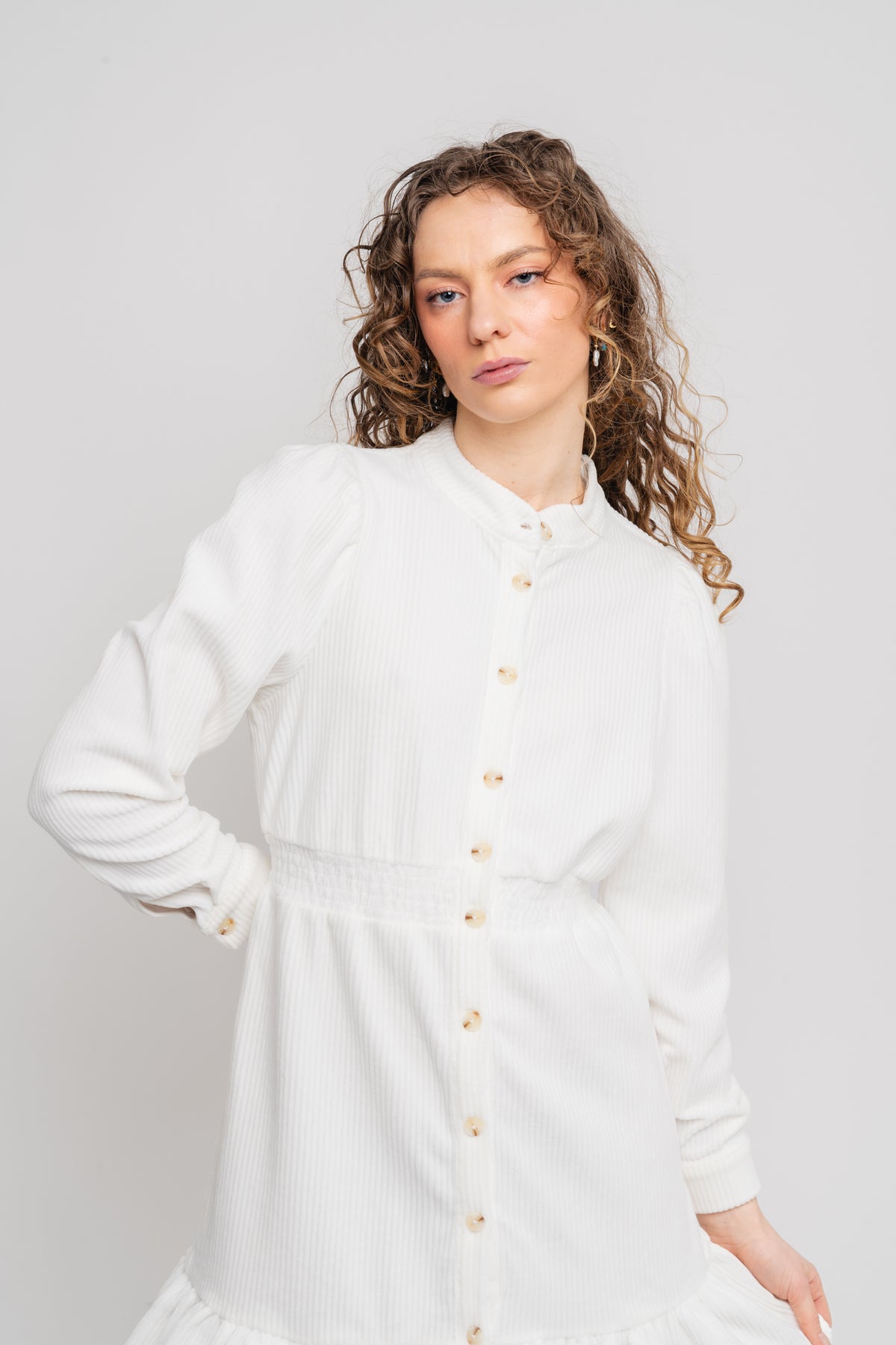 Floriana Shirt Dress - Egret