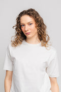 Organic Logo Fitted Tee - White Alyssum