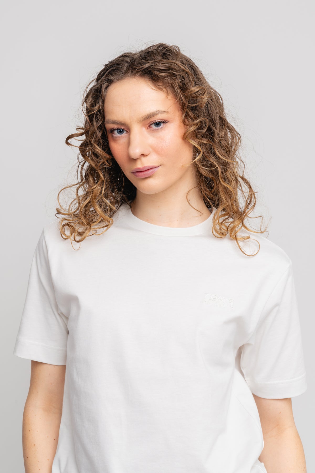 Organic Logo Fitted Tee - White Alyssum