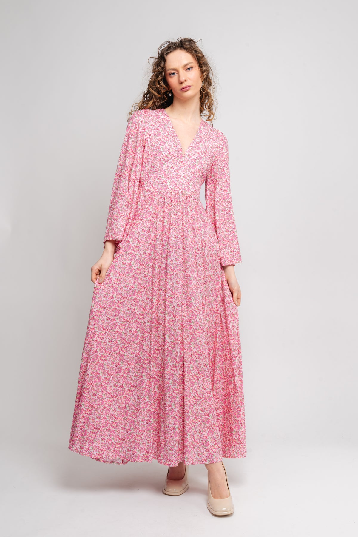 Milena Dress - Pink Aop