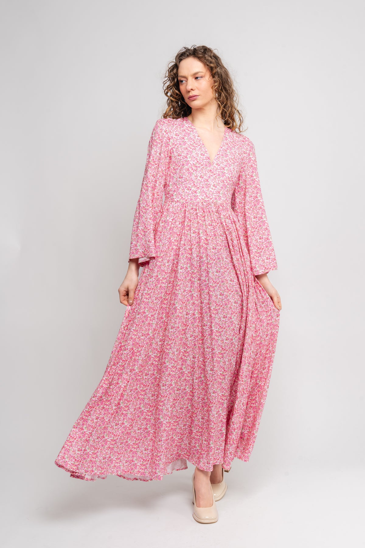 Milena Dress - Pink Aop