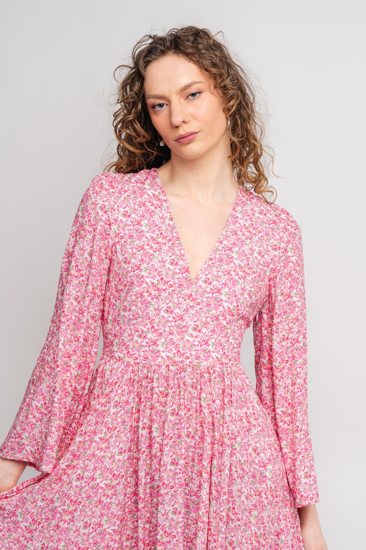 Milena Dress - Pink Aop