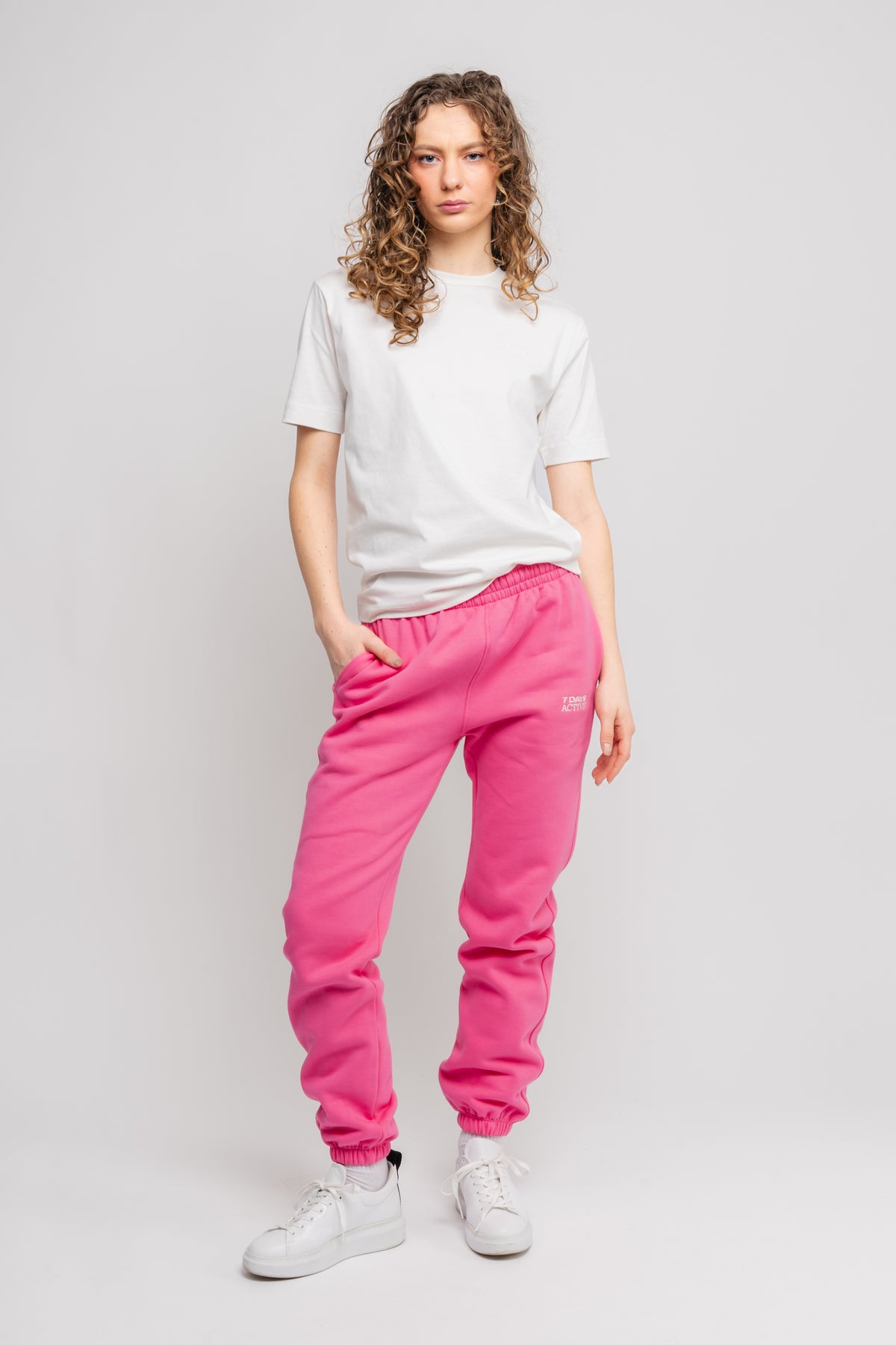 Organic Fitted Sweatpants - Sangria Sunset
