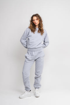 Organic Fitted Sweatpants - Heather Grey